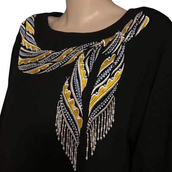 Bob Mackie Wearable Art Embroidery and Pearl Embellishments Cotton Blend - Picture 7 of 16